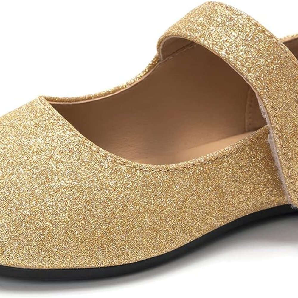 Glittery Gold Kids Dress Shoes